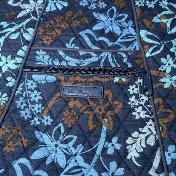 Vera Bradley Java Floral Blue Brown Medium Tote Bag Purse 11"x11"Handle RETIRED - Picture 4 of 5